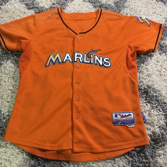 Florida Marlins JOSE REYES Orange Home Jersey Youth Large MAJESTIC MLB Authentic - Picture 1 of 7